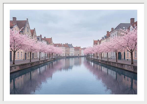 City Canal Under Cherry Blossoms