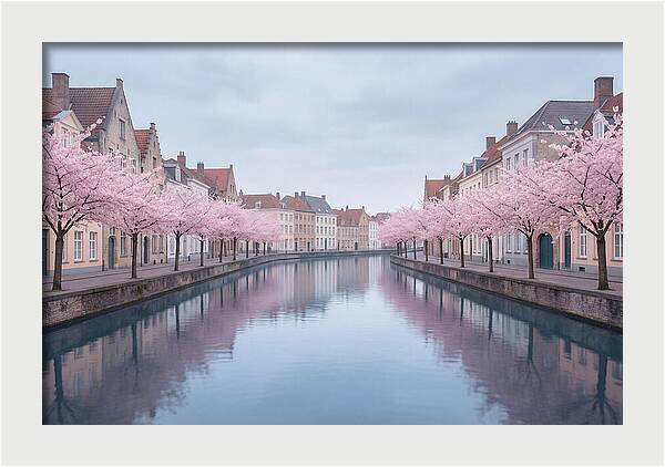 City Canal Under Cherry Blossoms