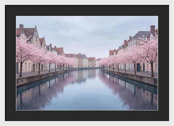 City Canal Under Cherry Blossoms