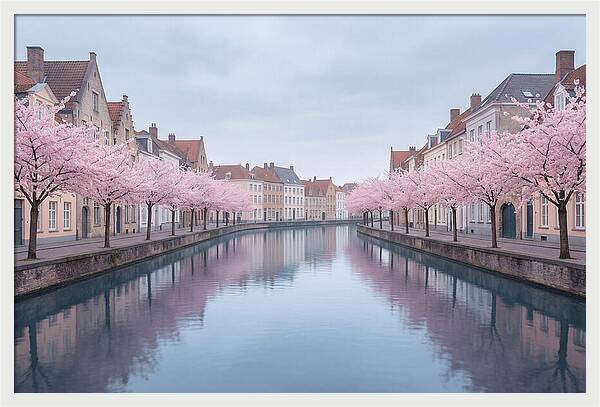 City Canal Under Cherry Blossoms