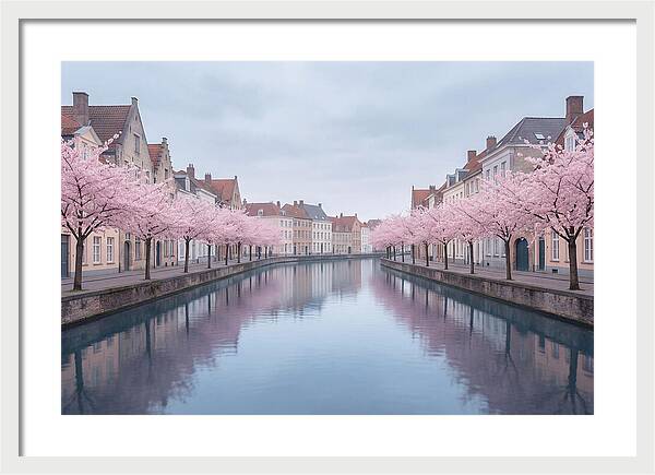 City Canal Under Cherry Blossoms