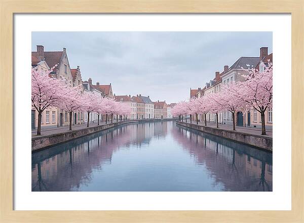 City Canal Under Cherry Blossoms