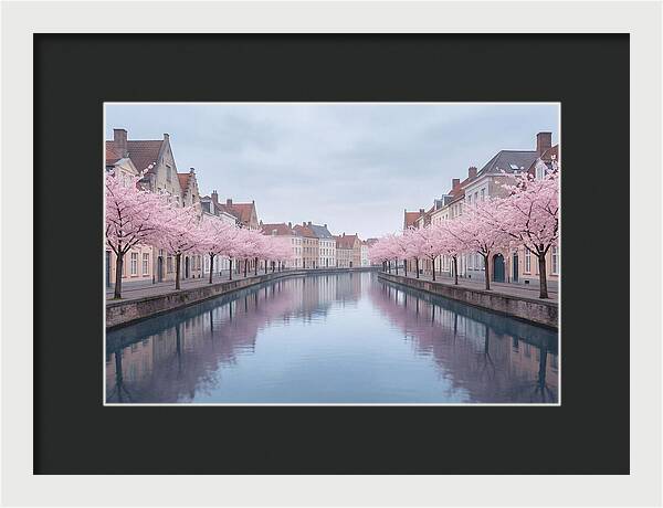 City Canal Under Cherry Blossoms