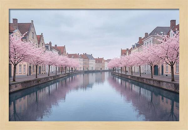 City Canal Under Cherry Blossoms