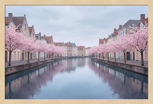 City Canal Under Cherry Blossoms