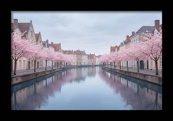 City Canal Under Cherry Blossoms
