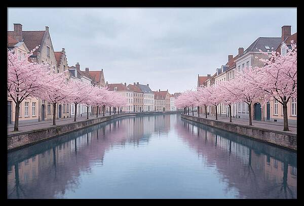 City Canal Under Cherry Blossoms