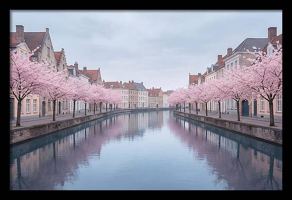 City Canal Under Cherry Blossoms