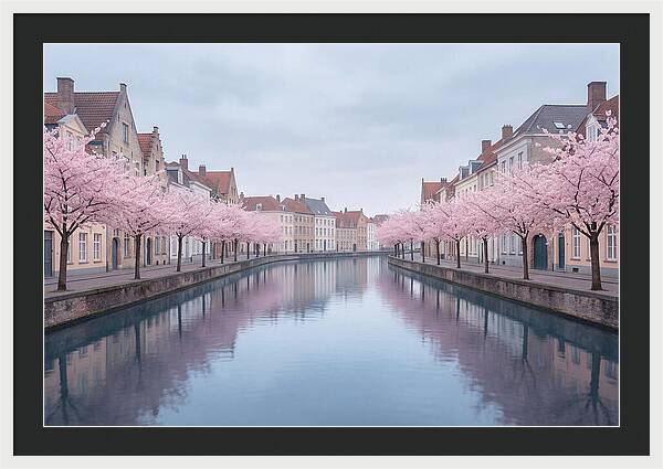 City Canal Under Cherry Blossoms