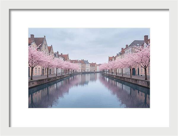 City Canal Under Cherry Blossoms