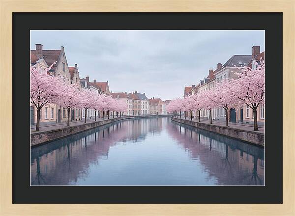 City Canal Under Cherry Blossoms
