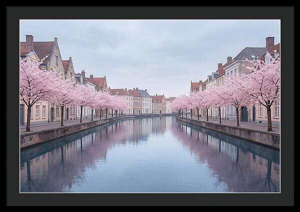 City Canal Under Cherry Blossoms