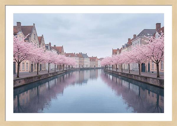City Canal Under Cherry Blossoms