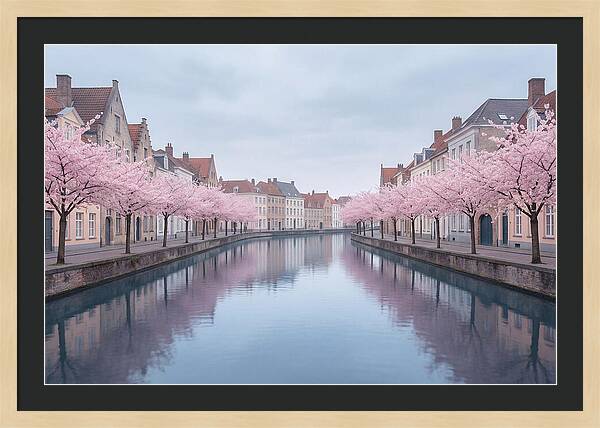 City Canal Under Cherry Blossoms