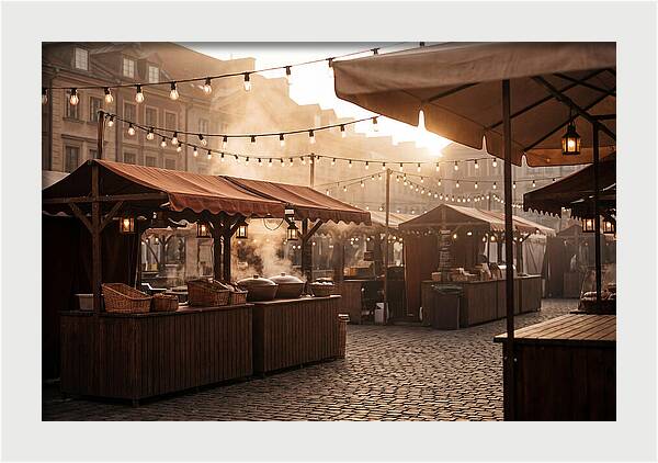 City Evening Market Glow