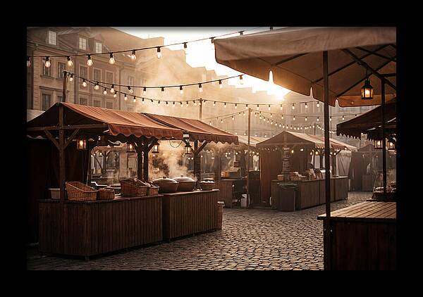 City Evening Market Glow