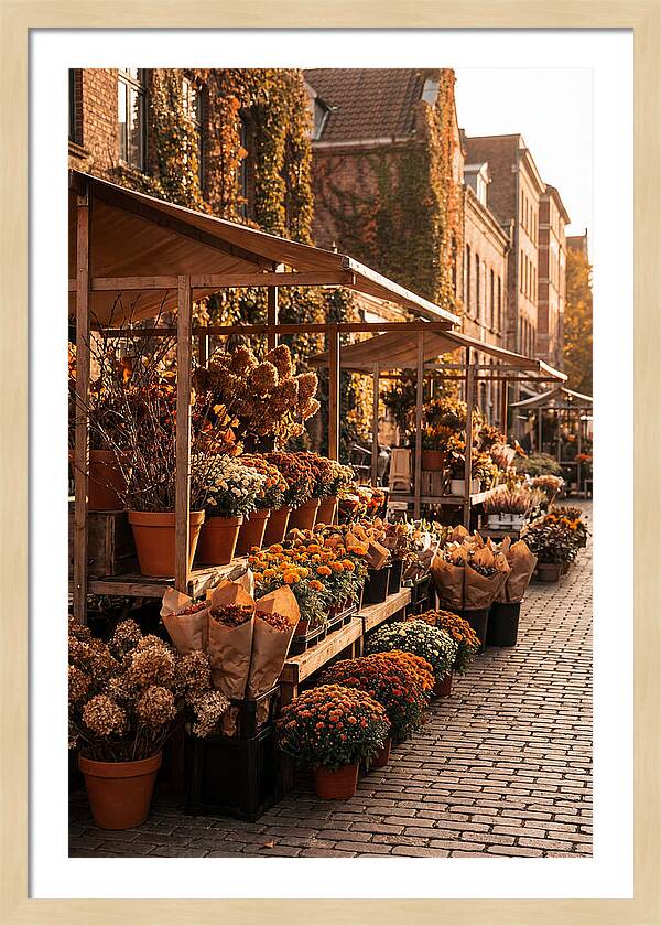 City Flower District In Autumn