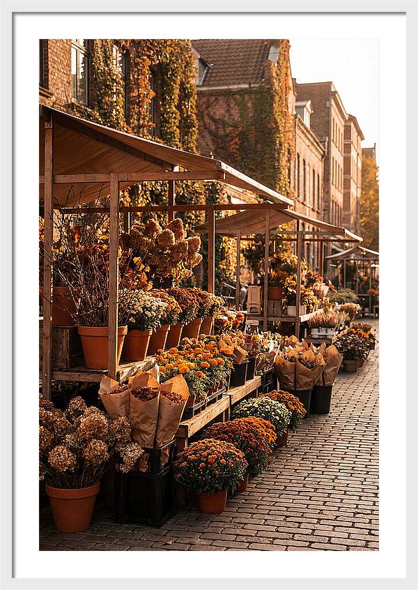 City Flower District In Autumn