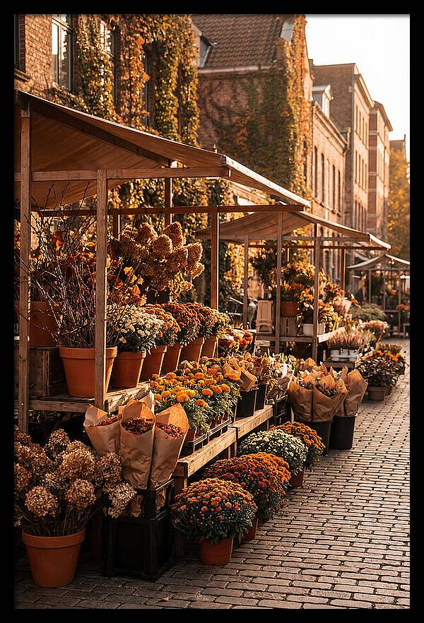 City Flower District In Autumn