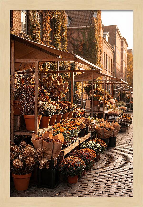 City Flower District In Autumn