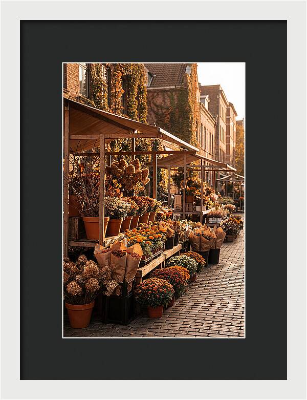 City Flower District In Autumn
