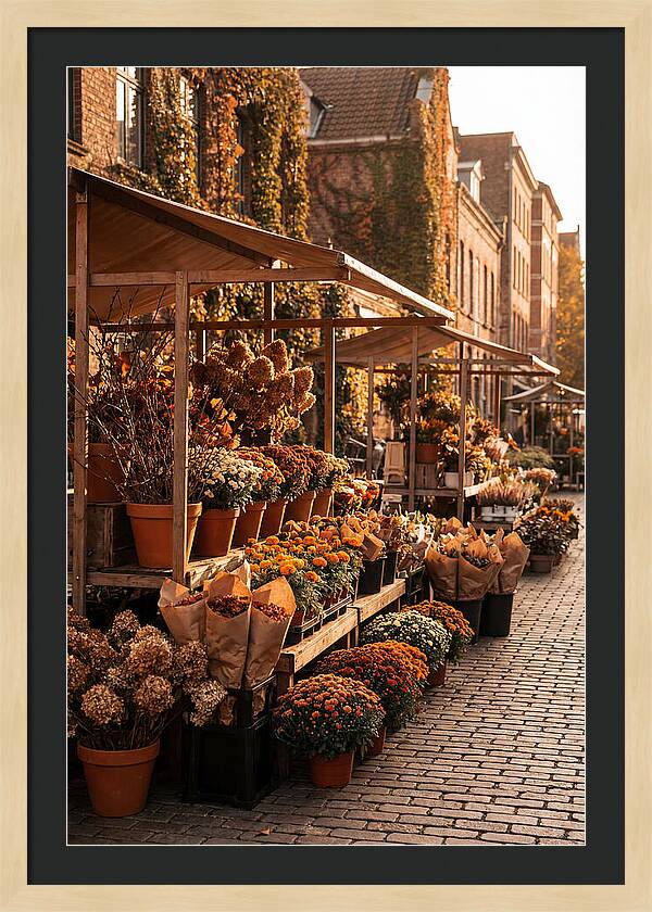 City Flower District In Autumn