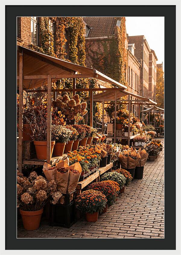 City Flower District In Autumn