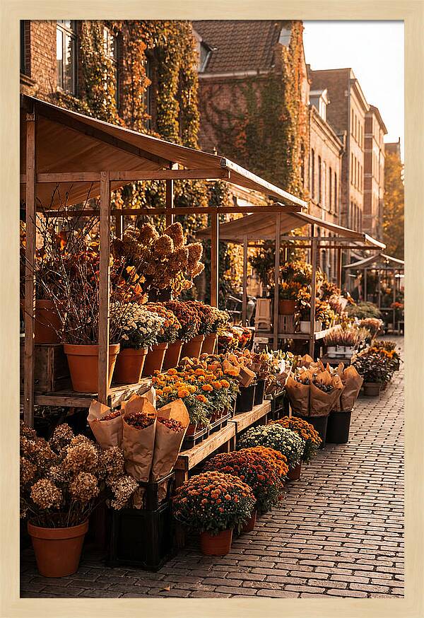 City Flower District In Autumn