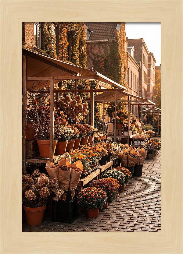 City Flower District In Autumn