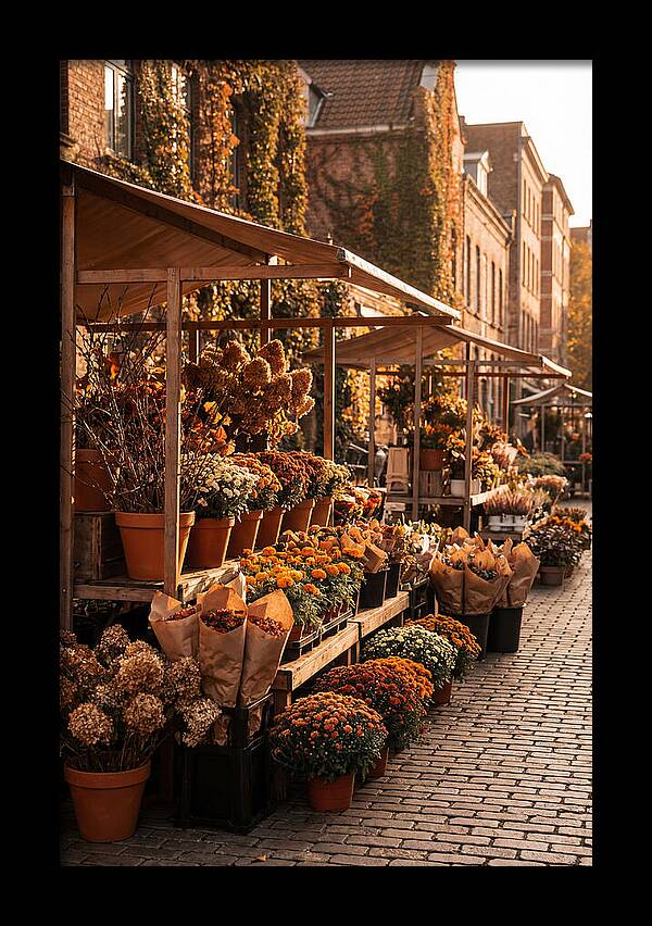 City Flower District In Autumn