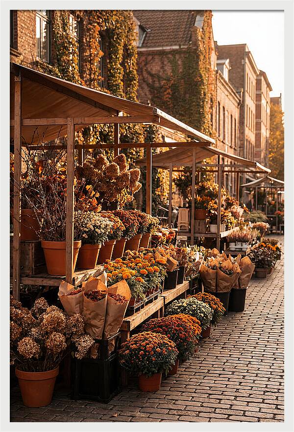 City Flower District In Autumn