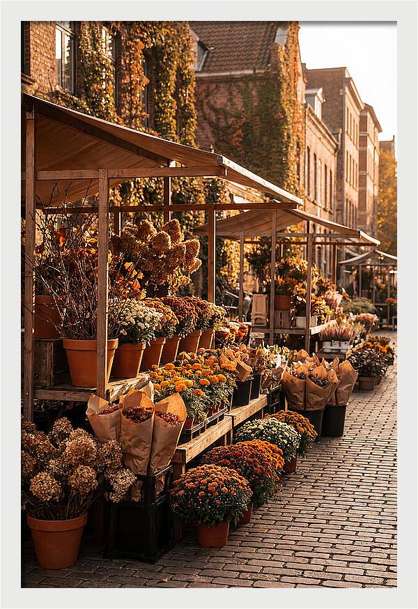 City Flower District In Autumn