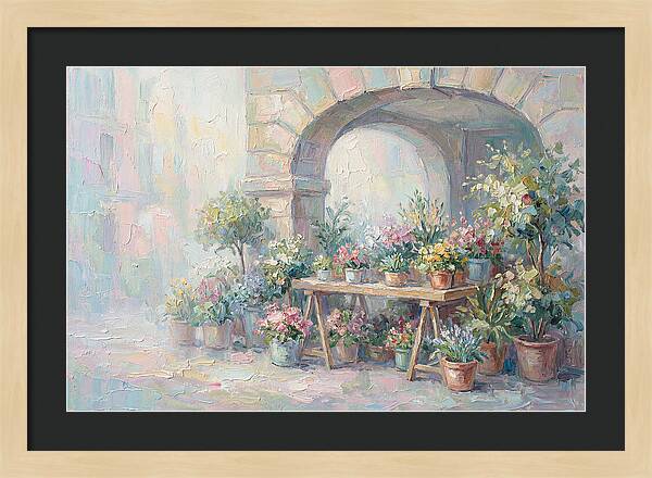 City Flower Stand At Metro Entrance