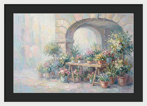 City Flower Stand At Metro Entrance