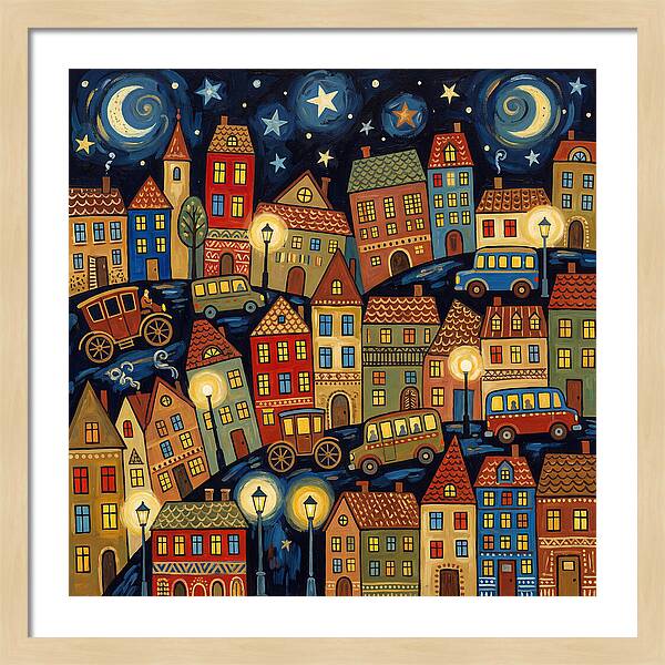 City Lights Under Stars