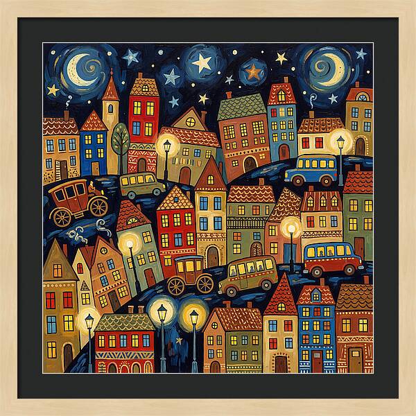 City Lights Under Stars