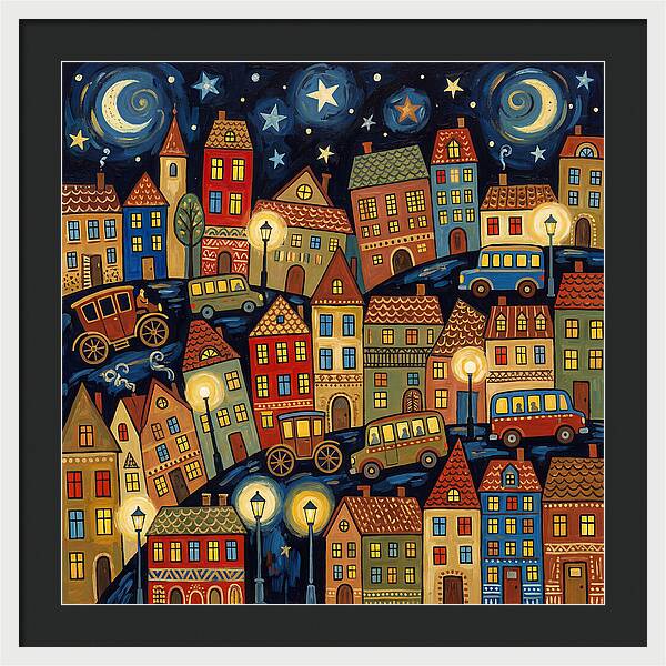 City Lights Under Stars