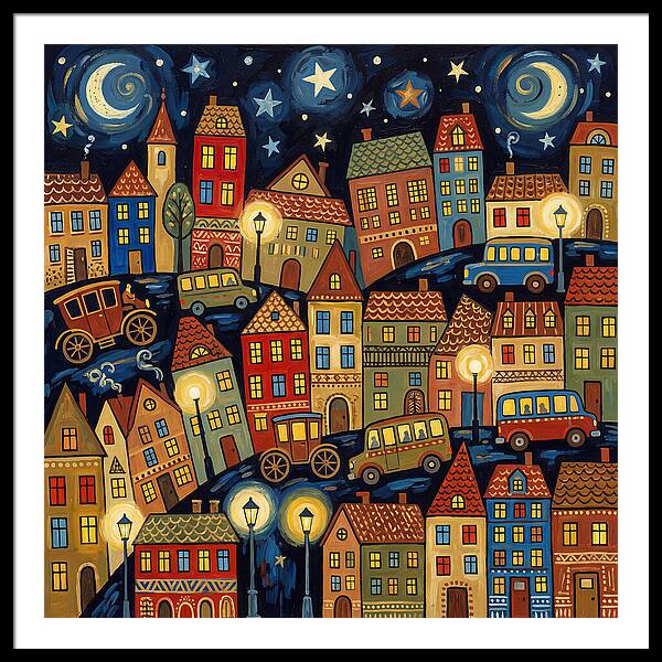 City Lights Under Stars