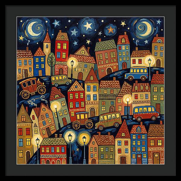 City Lights Under Stars