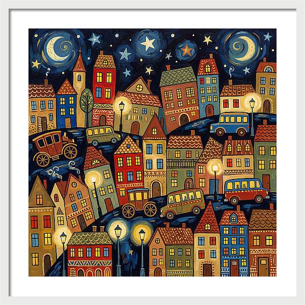 City Lights Under Stars