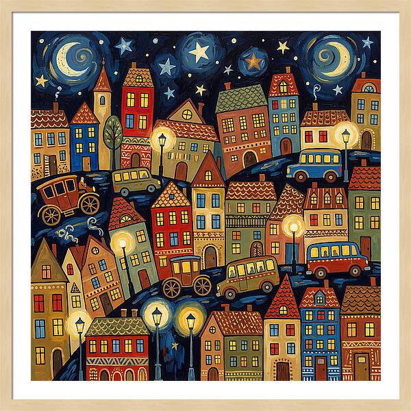 City Lights Under Stars