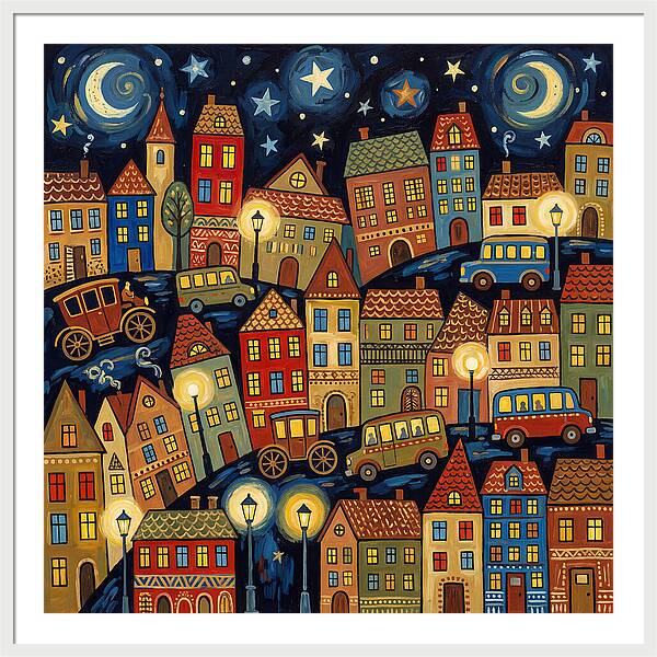 City Lights Under Stars