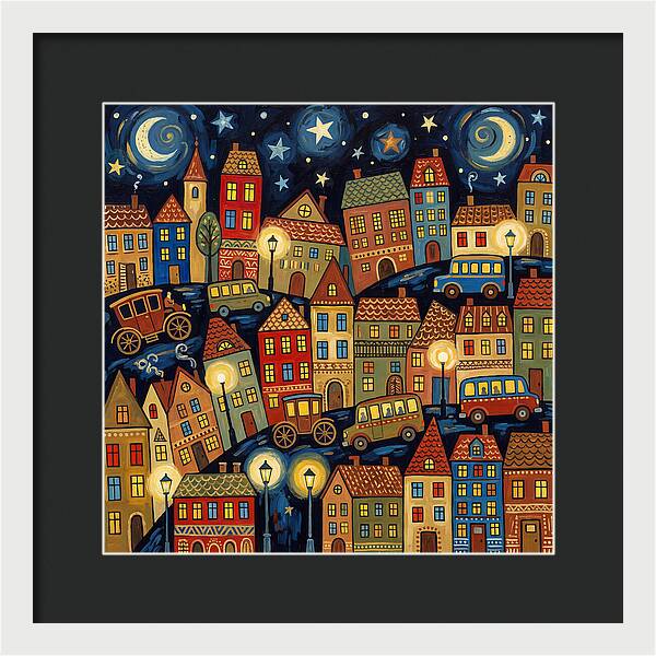 City Lights Under Stars
