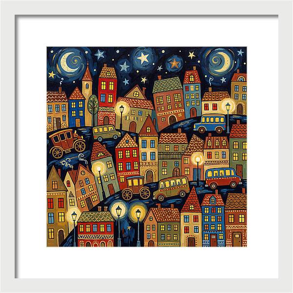 City Lights Under Stars