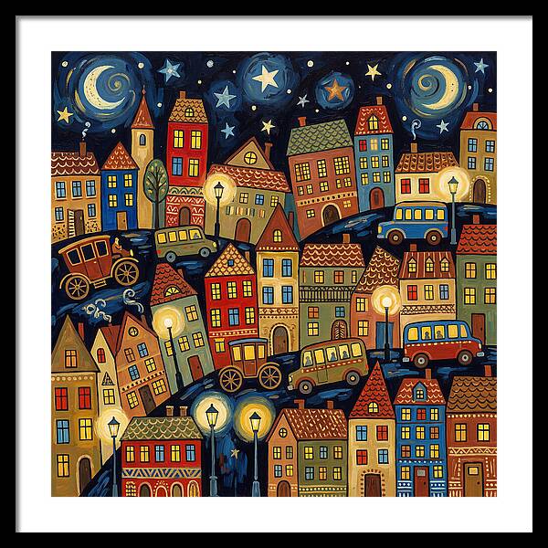 City Lights Under Stars