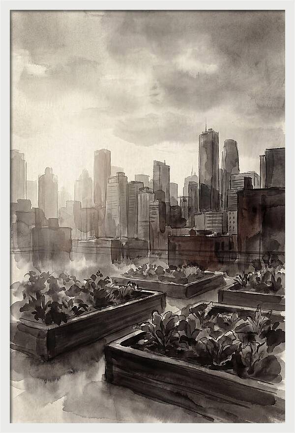 City Rooftop Garden Serenity