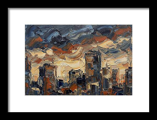 City Skyline In Palette Knife