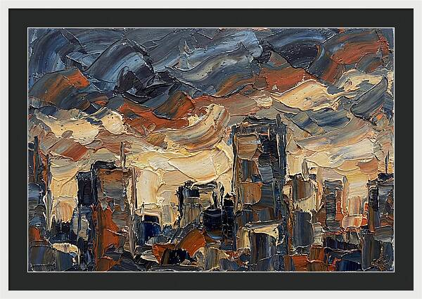City Skyline In Palette Knife