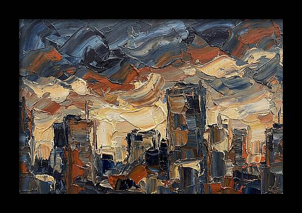 City Skyline In Palette Knife