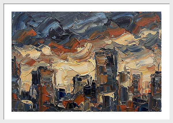 City Skyline In Palette Knife